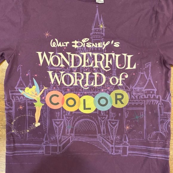 Disney 100 Celebration Purple Tinker Bell Unisex Adults Graphic T Shirt Size Med - Picture 3 of 10